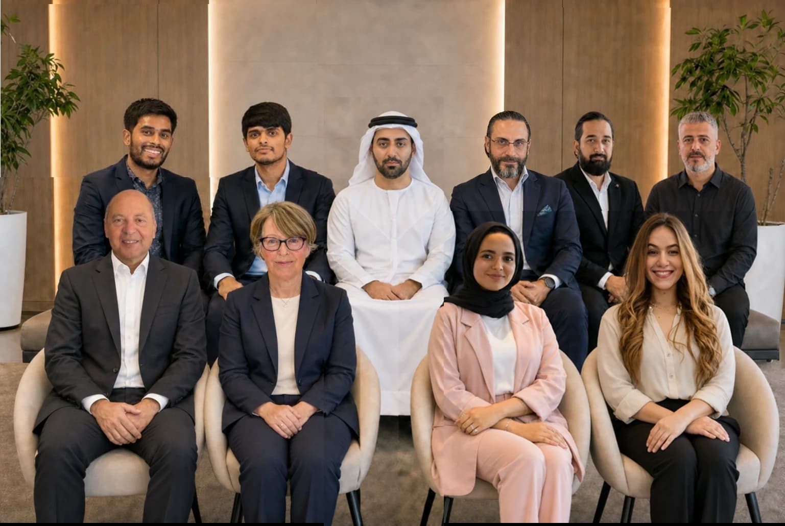 Edushaper team group portrait in a modern office setting